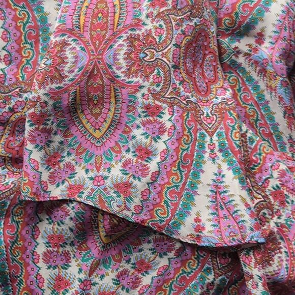 Zara 💯 Silk Colorful Floral Patterned Shift Dress Size M - Picture 16 of 16